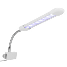 Lampada a clip per acquario 50Hz, bianco/blu, in PVC, con morsetto