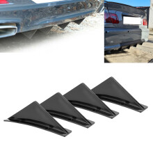 Black Glossy Shark Fin Rear Bumper Diffuser Lip Spoiler Kit with Screws
