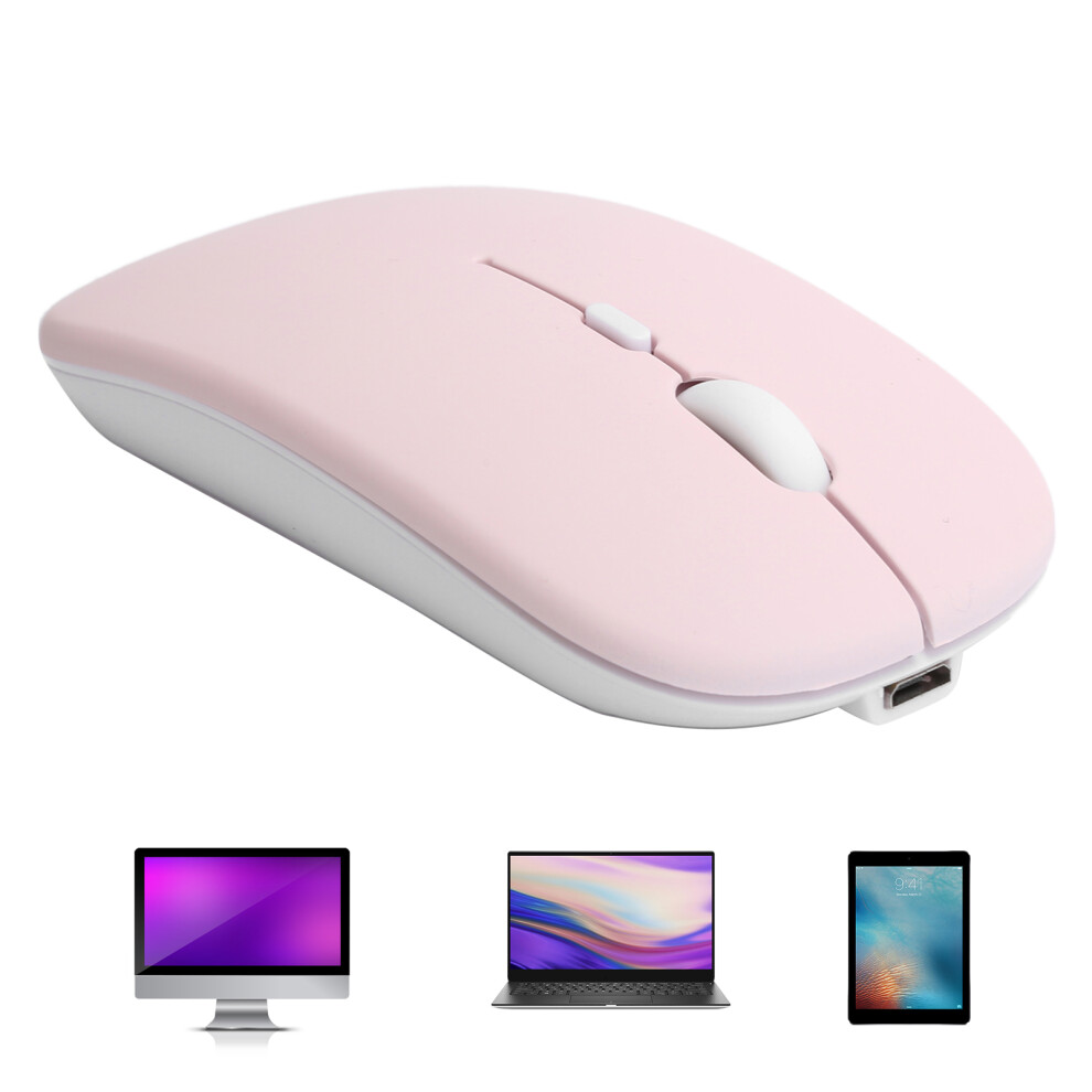 Wireless Bluetooth 5.0 Mouse In 2ÂMode Silent 2.4 Ghz Laptop Accessory Pink 7891343831320