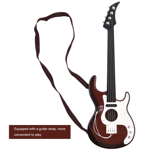 Guitare basse mini à 4 cordes de 19 pouces - rouge vin 1