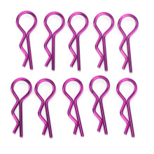 10 pièces de clips en métal RShape pour carrosserie de voiture RC, 23 mm, violet.