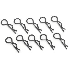 10 Stück RC Auto Karosserieclip R-Form Metallkörper Clipse Pins für 1/5 1/6 1/8 1/10 RC Auto (Noir) Noir
