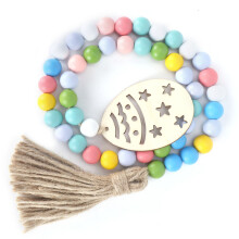 Fil de perles en bois; 100 g; Taille : 85 cm; Multicolore