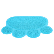 PVC Katzen- und Hundekatzentrennmatte Wasserfest Anti-Rutsch Pfotenform Futternapf Platzmatte Haustierbedarf (Himmelblau Pfotenform)