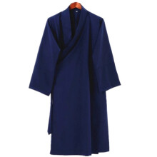 (XL, Navy Blue Robe) Taoist Robes Taichi Clothing Kungfu Practice Martial Arts Clothes Hanfu Men Robe