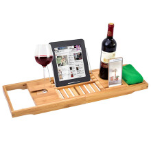 Expandable Bamboo Bathtub Tray Wood Bath Tray with