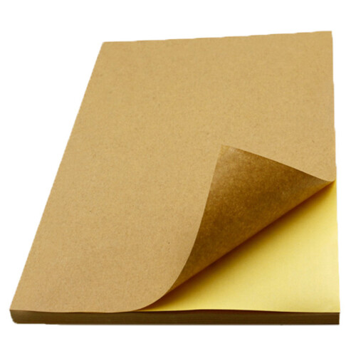 50 Sheet A4 Brown Kraft Sticker Paper Sheet Self