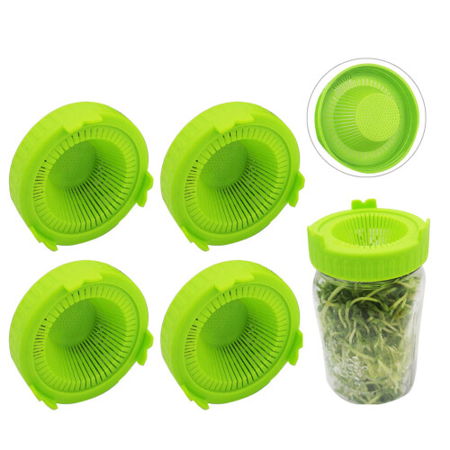 4Pcs Easy Rinse and Drain Plastic Sprouting Lids
