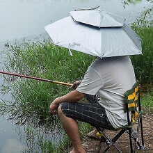 Outdoor-Doppeldecker-Regenschirm, sonnig, regnerisch, UV-Schutz, Hut, Kappe, Regenschutz, kompatibel mit Radfahren, Angeln, Wandern