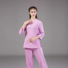 (Women pink, 3XL) Chinese Adults Unisex Tai Chi Uniforms Kung Fu Clothing YOGA Fitness Zen Clothes
