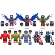 (8PCS Superhero - C) 24PCS Superhero Captain America Hulk FALCON Minifigures Building Blocks Fit Lego Kid Toys