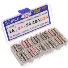 3 valeurs, 100 pièces, fusible de 3, 5 et 13 A, 240 V, pour prise secteur domestique, tube céramique 6,3 x 25 mm (0,25 x 1 pouce), norme BS1362