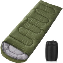 Groene slaapzak, 220 x 85 cm, waterdichte slaapzak met compressiezak, 3-seizoenen slaapzak, 1,6 kg
