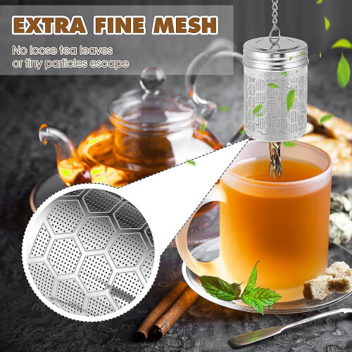 2pcs 304 Stainless Steel Tea Infusers for Loose Leaf Tea with Hook 1
