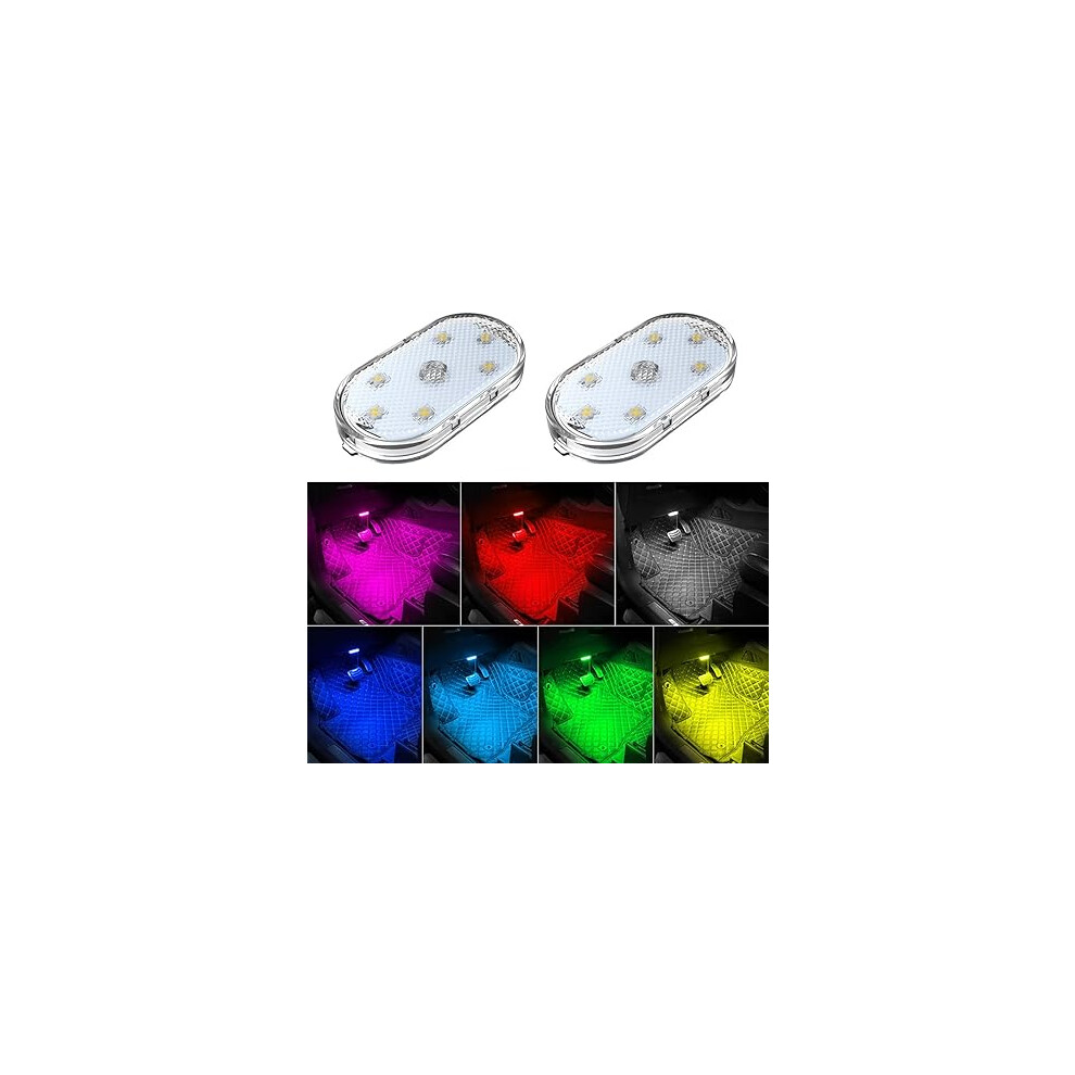 2 Pcs Car Led S Interior,7 Colors Ambient Ing Car Interior,Usb Rechargeable Car Interior Reading Light 768872747194