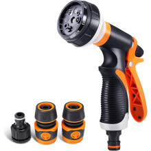 Garden Hose Spray Gun, 8 Adjustable Patterns Hose Pipe Spray Gun High Pressure Spray Nozzle Perfect