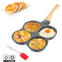 4-Loch-Pfannkuchenpfanne, antihaftbeschichtete Aluminium-Eierpfanne, Omelettpfanne, Frühstücksburger-Maker für Induktions- und Gasherde