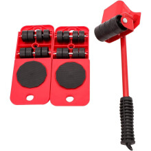 Furniture Sliders Moving Wheels Kit - Furniture Lifter Casters Kits with 360 Degree Rotatable Pads for Heavy Appliances Red