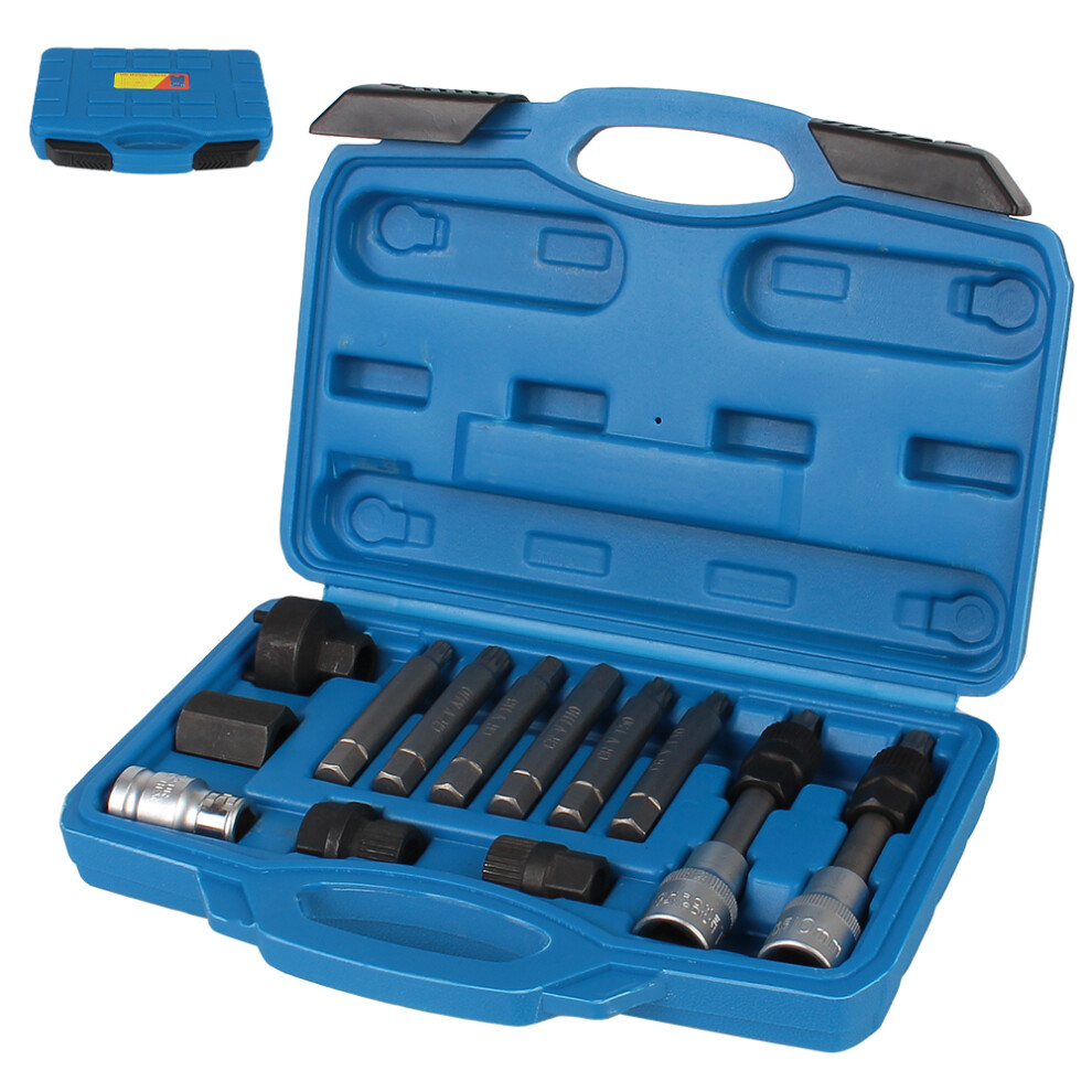 Alternator Freewheel Pulley Removal Engine Auto Tool Set Car Belt Removal Wrench Tool 13 Pcs/Set 768872732572