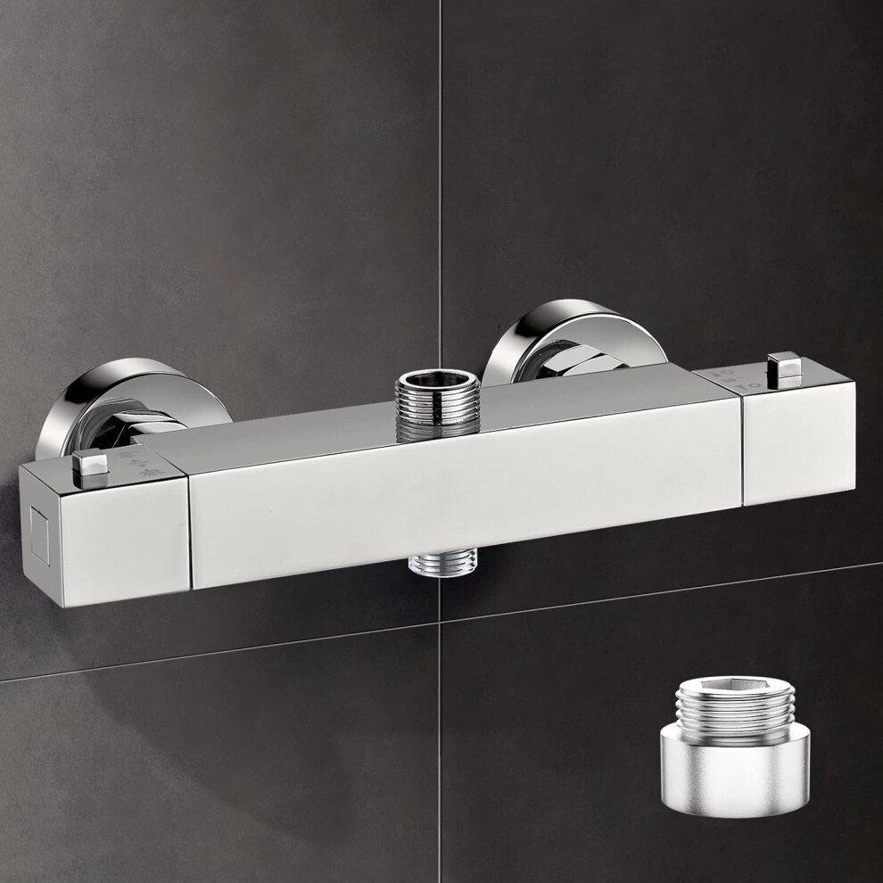 Thermostatic Shower Mixer Bar Wall Mounted Shower Mixer Tap Chrome Brass Shower Thermostatic Mixer Valve 768872743837