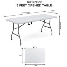 (5FT FOLDING TABLE ) 4ft 5ft & 6ft Catering Camping Heavy Duty Folding Trestle Table Picnic BBQ Christmas, Xmas Newyear ,Party