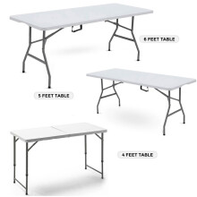 (4FT FOLDING TABLE ) 4ft 5ft & 6ft Catering Camping Heavy Duty Folding Trestle Table Picnic BBQ Christmas, Xmas Newyear ,Party