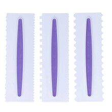 3Pcs Kuchen Schaber Premium Kunststoff Langlebig Glänzende Oberfläche Einfache Bedienung Icing Glatter