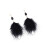 1 Pair Long Earrings Plush Earrings Black 5