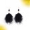 1 Pair Long Earrings Plush Earrings Black 11