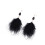 1 Pair Long Earrings Plush Earrings Black 3