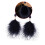 1 Pair Long Earrings Plush Earrings Black 4