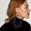 1 Pair Long Earrings Plush Earrings Black 6
