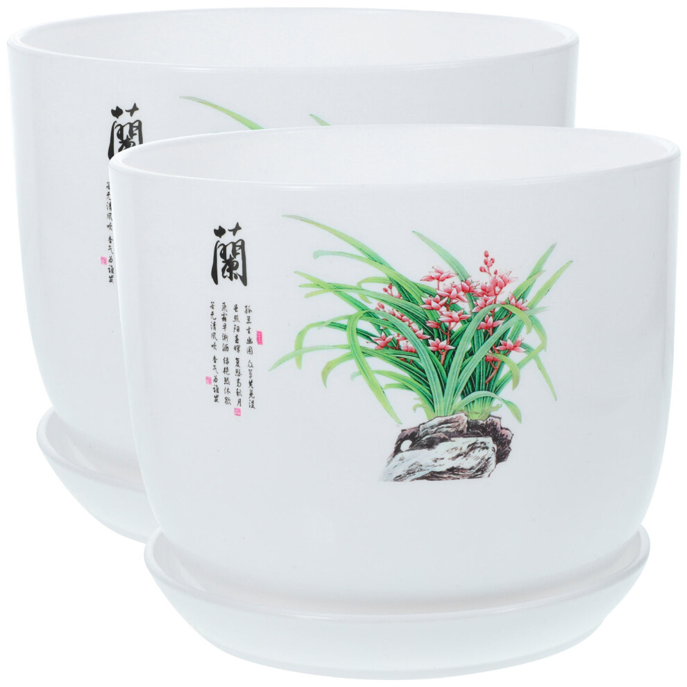 2set Orchid Plant Pot Round Planter Pot Multi Pp Resin Office-image-OPC-PJT9N5S-NEW