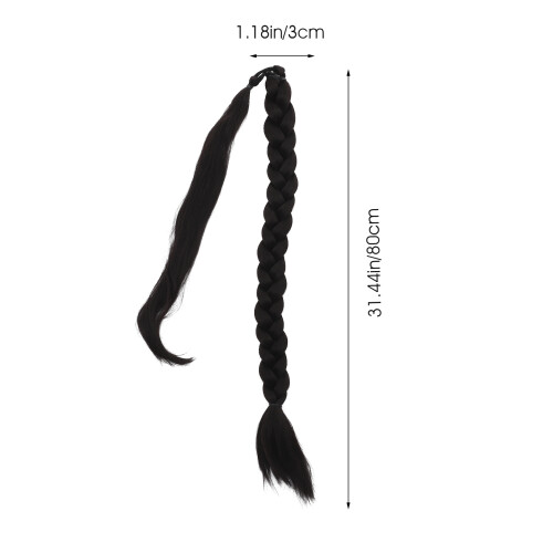 Ponytail Extension Human Hair Wig Black Extensions 1