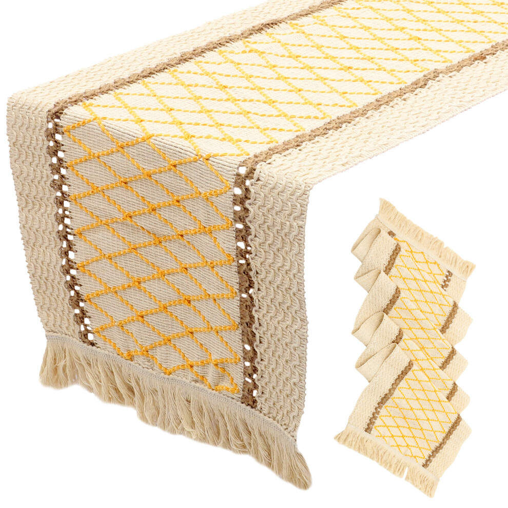 Hollow Woven Table Runner Lace Tassel Tea Flag Banquet-image-OPC-PJT9QTH-NEW