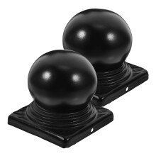 2Pcs Black Galvanized Iron Fence Finials Post Caps Garden Gate Toppers