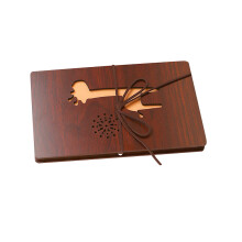 Brown Wooden Foldable DIY Photo Album Creative Accordion Scrapbook