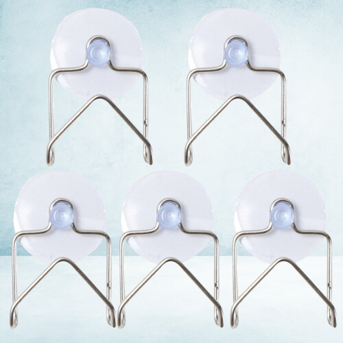 5Pcs Silver Stainless Steel Sponge Rack Drain Shelf for Kitchen 2