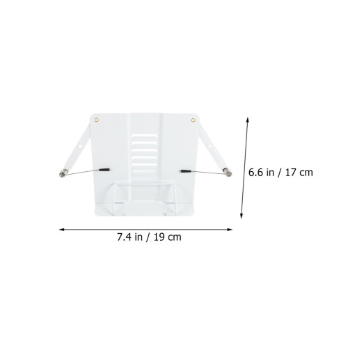 2Pcs White Iron Reading Racks Durable Desktop Book Holders 1