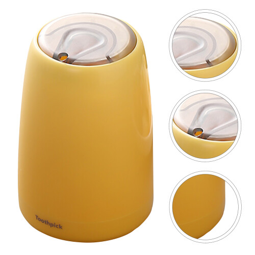 1Pc Automatic Yellow Toothpick Box Plastic Pop-Up Toothpick Holder 1