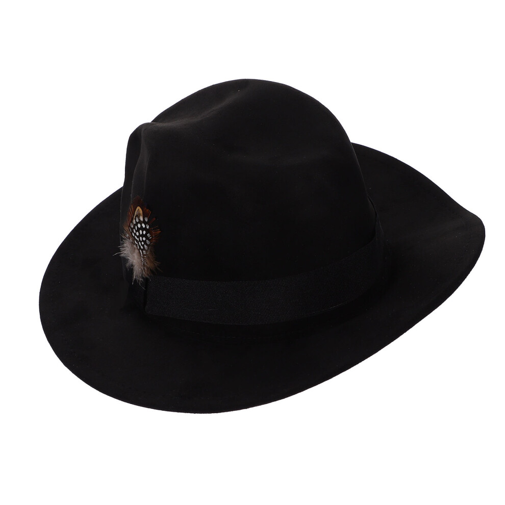 Men's Fedora Cap Hat Fashion Man Black
