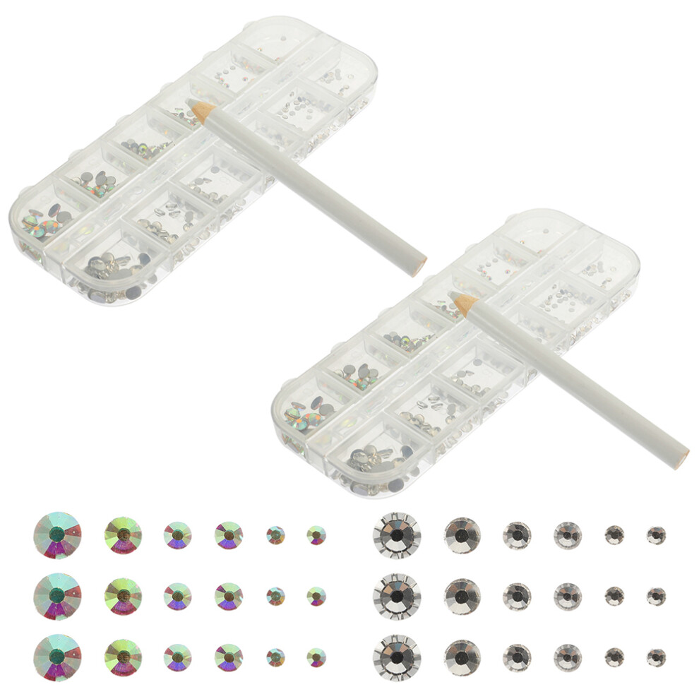 Iplusmile 1 Set Nail Drill Glass Rhinestone Nails