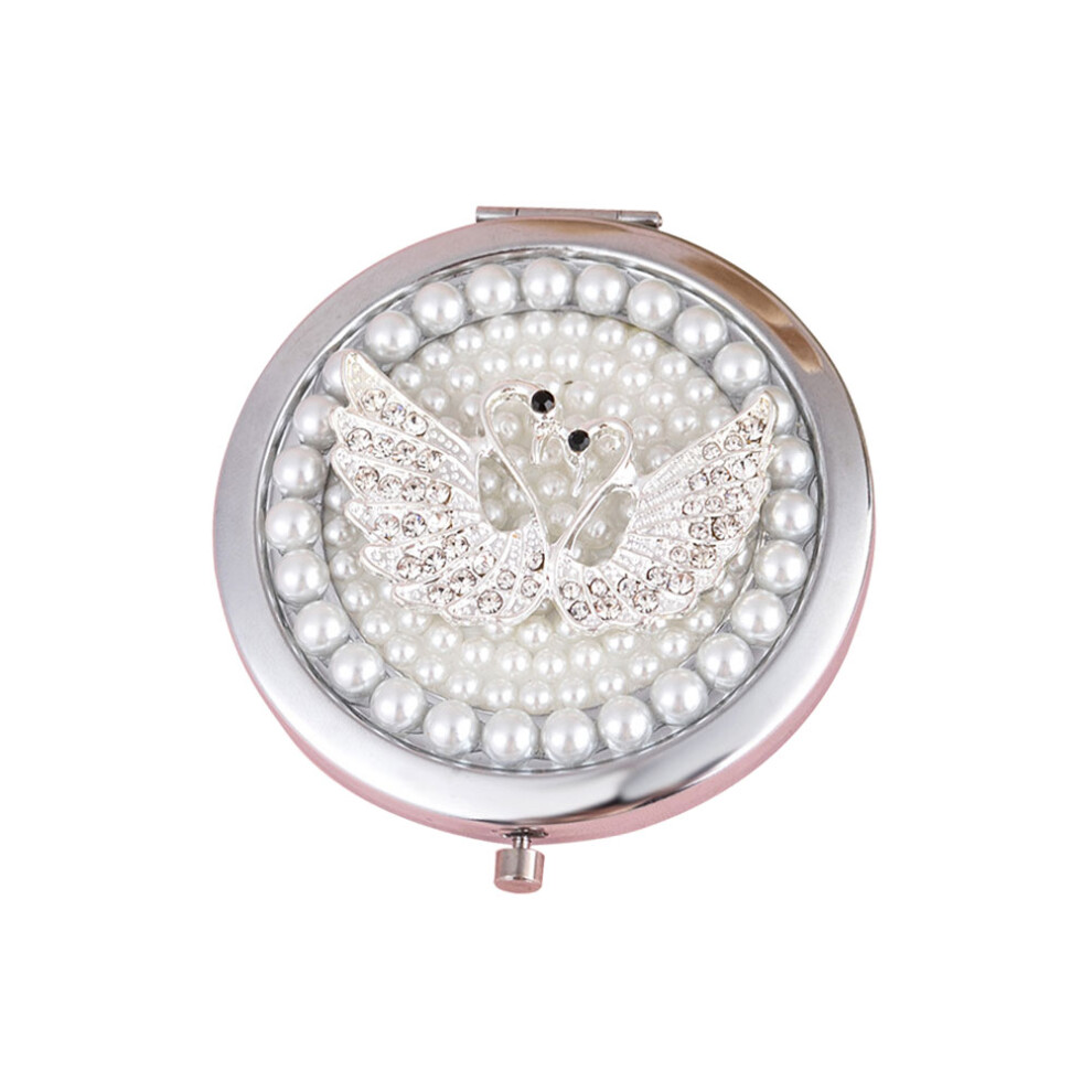 Iplusmile Silver Portable Metal Folding Dual-Sided Makeup Mirror For Women