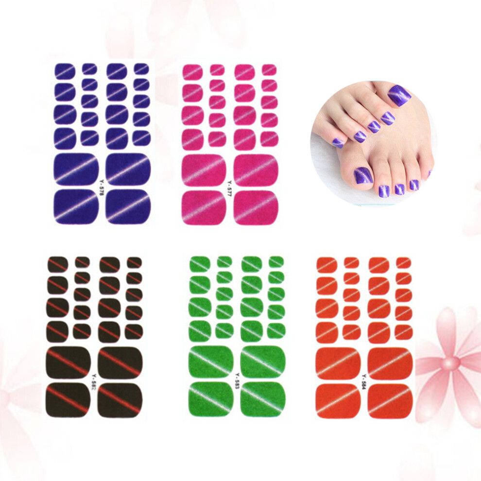 Vaguelly 5Pcs Nail Water Decals Toe Nail Decals Nail Transfers Stickers
