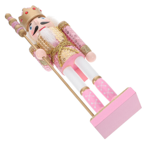 Nutcracker Figures Table Decorations Out Door Toys Ornament Work Pink 2