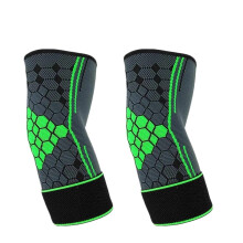 Elbow Pads Adjustable Support Brace for Tennis Elbow, 2 Pieces, Large, Green, Sports Cycling Gym Elbow Guard