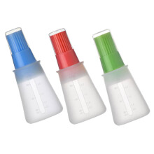 Oil Brush Pack of 3 Silicone Brushes for Oil, Honey, and Sauces – Glass Bottle Compatible Grill and Cooking Brushes