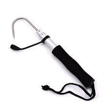 Three-Piece Telescopic Fish Gaff with Spear Hook, 6-Foot Aluminum Alloy Rod, Non-Slip EVA Handle for Saltwater Fishing