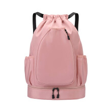 Tennis Backpack with Shoe Compartment and Drawstring Closure, Badminton Racket Transport Bag, Rosa Color