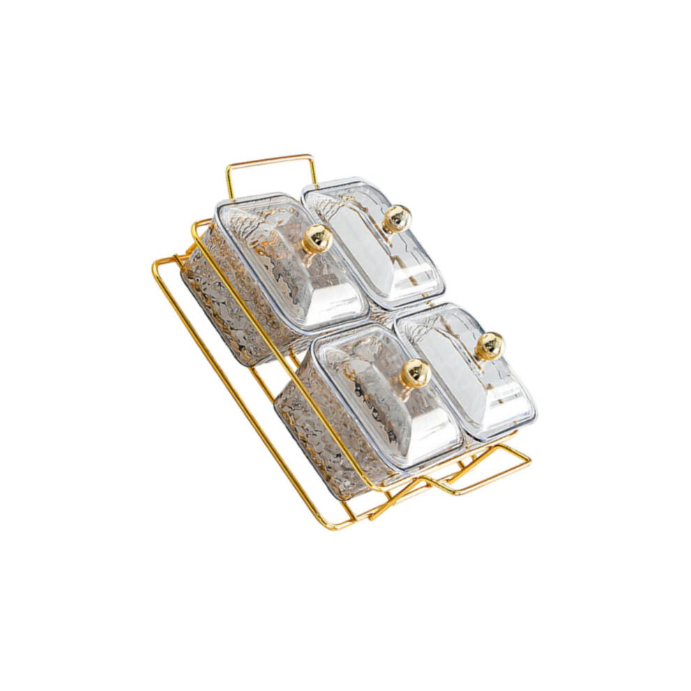 (4 Girds) Divided Candy Dish Platter Sealed Storage Easy To Move Dining Room-image-OPC-PJTCGCS-NEW